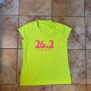 Bay Six USA Medium Athletic Running Race Marathon Shirt 26.2 I Go All The Way!